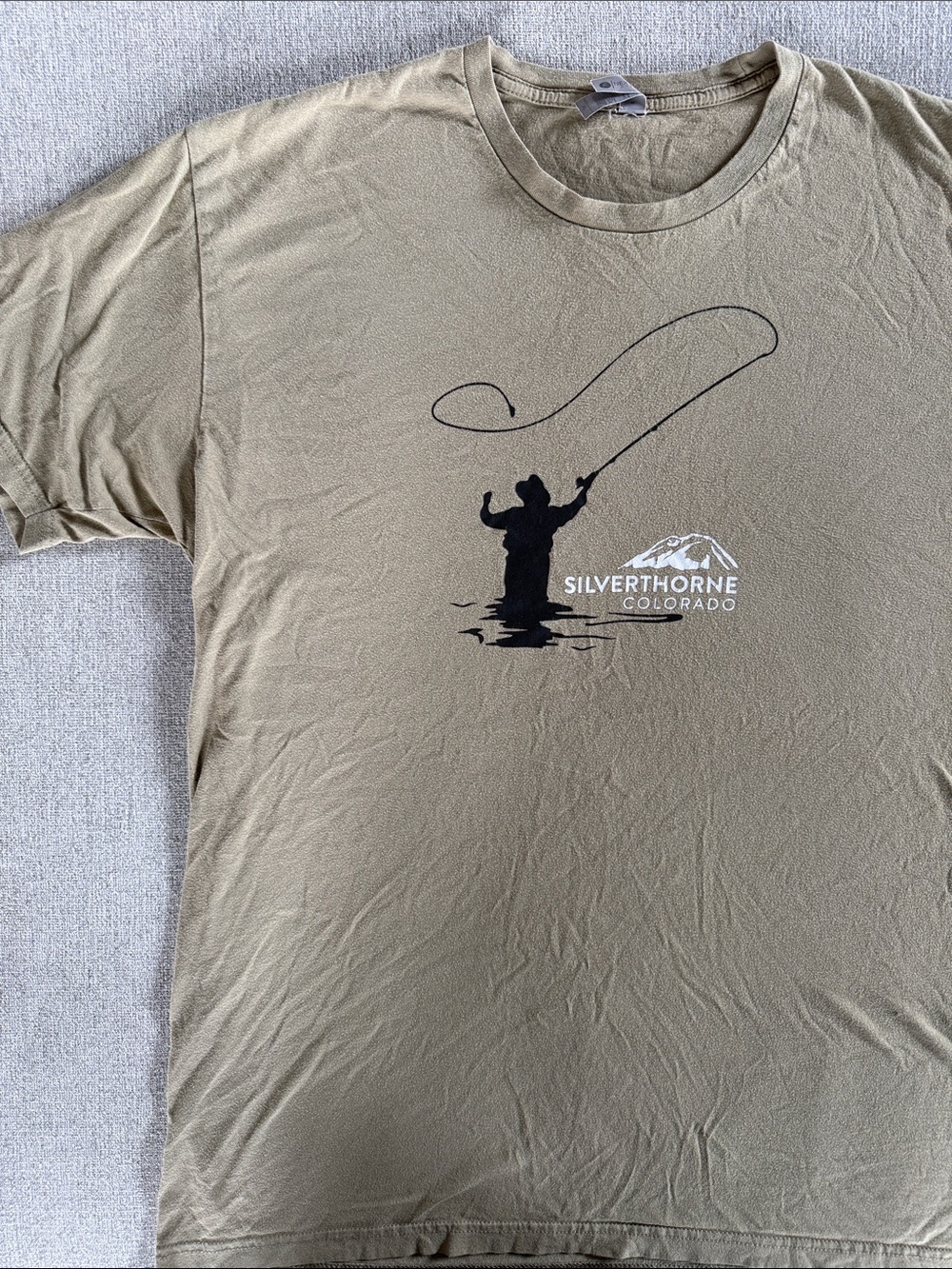 Next Level Apparel Olive Green Fishing Graphic Tee
